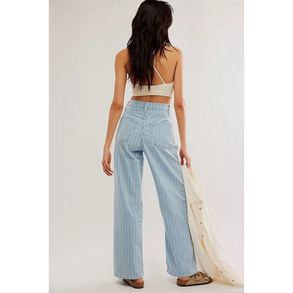 NEW Mother high-waisted spinner zip skimp lined up wide-leg jeans size 30 - Picture 3 of 8